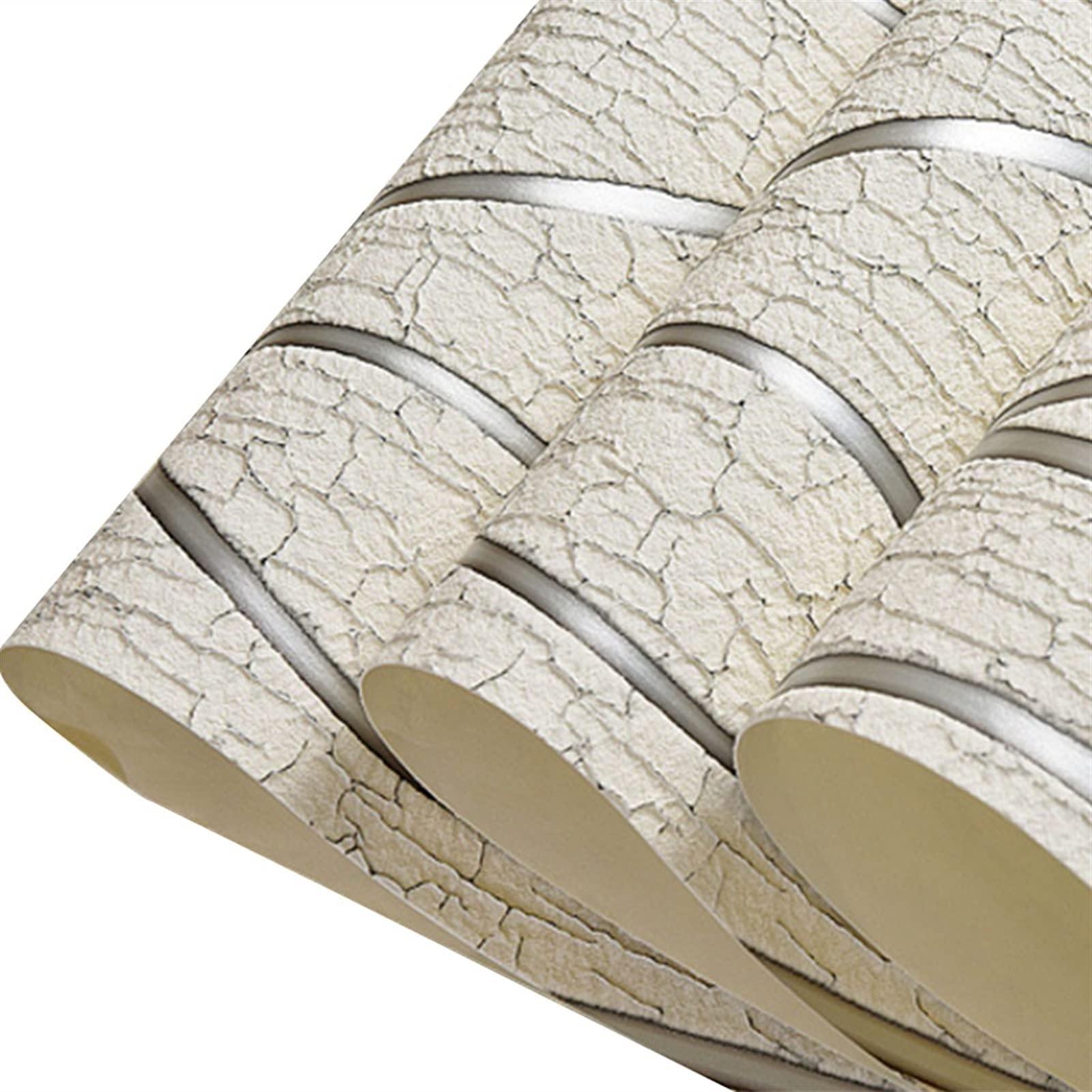 3D Suede Wallpaper - Modern Relief Thickened Non-Woven Wall Sticker for Cafe, Clothing Store & Restaurant Decor (Off-White) | Perfect for Commercial Spaces & Home Interior Design
