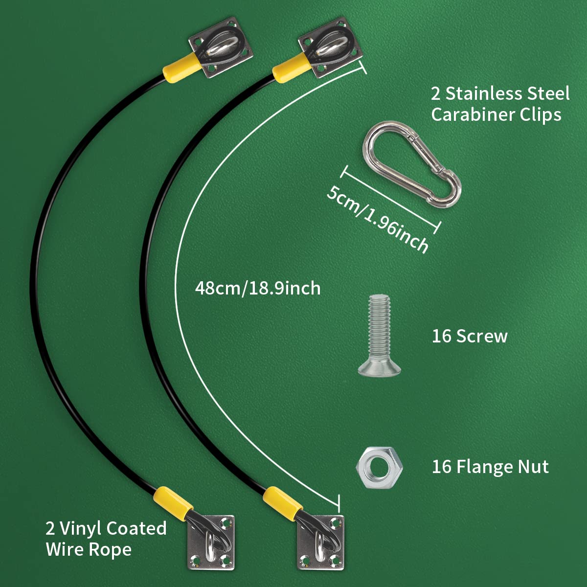 **Animal-Proof Trash Can Lid Lock - Durable Metal Garbage Can Lock with Rubber Coated Braided Wire Rope (2 Pack) - Secure Outdoor Trash Bins from Raccoons, Dogs & Pests**