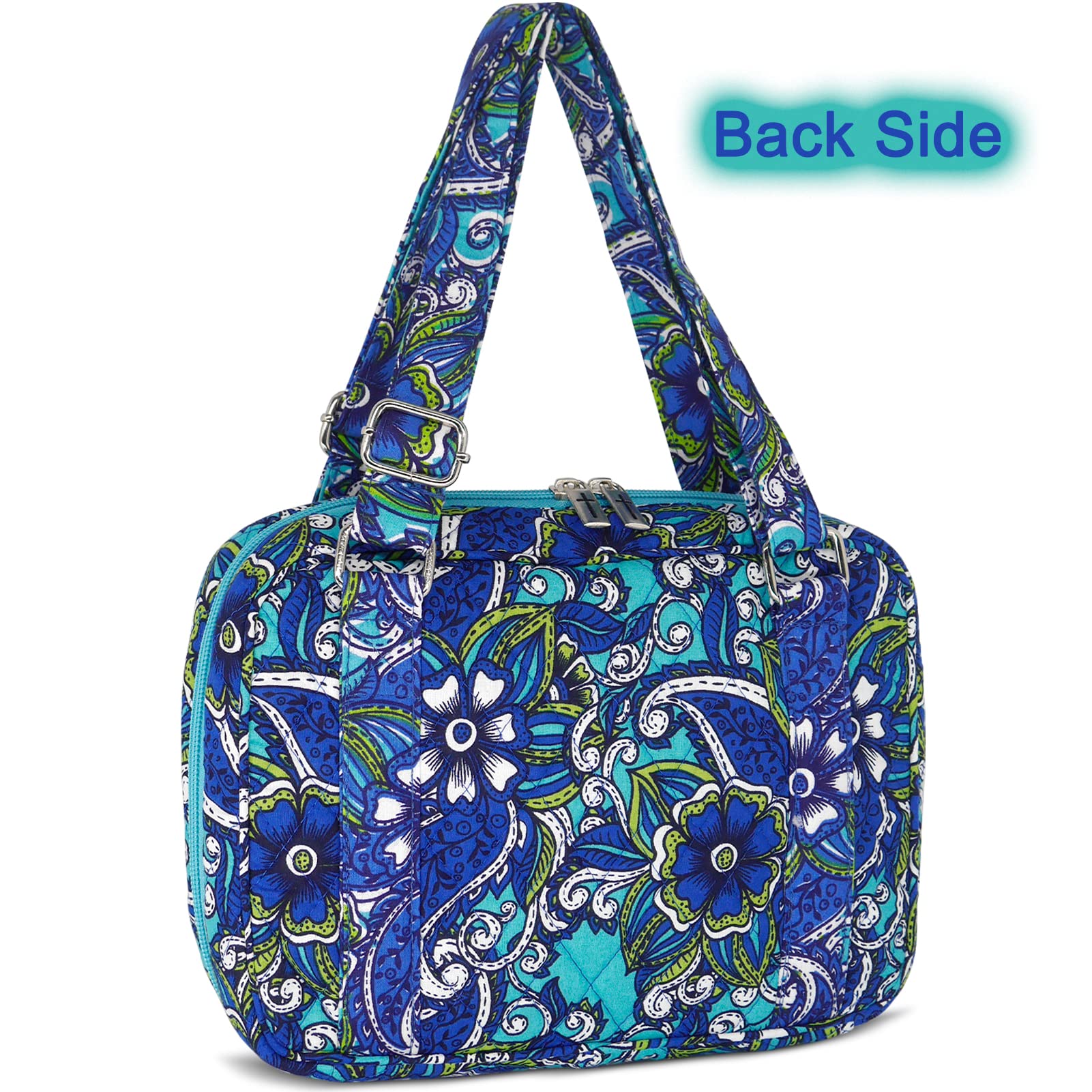Women's Bible Cover with Adjustable Straps - Large Zippered Study Bible Carrying Case Bag (10x7x2.7 Inches) - Perfect for Church, Travel & Bible Study Groups