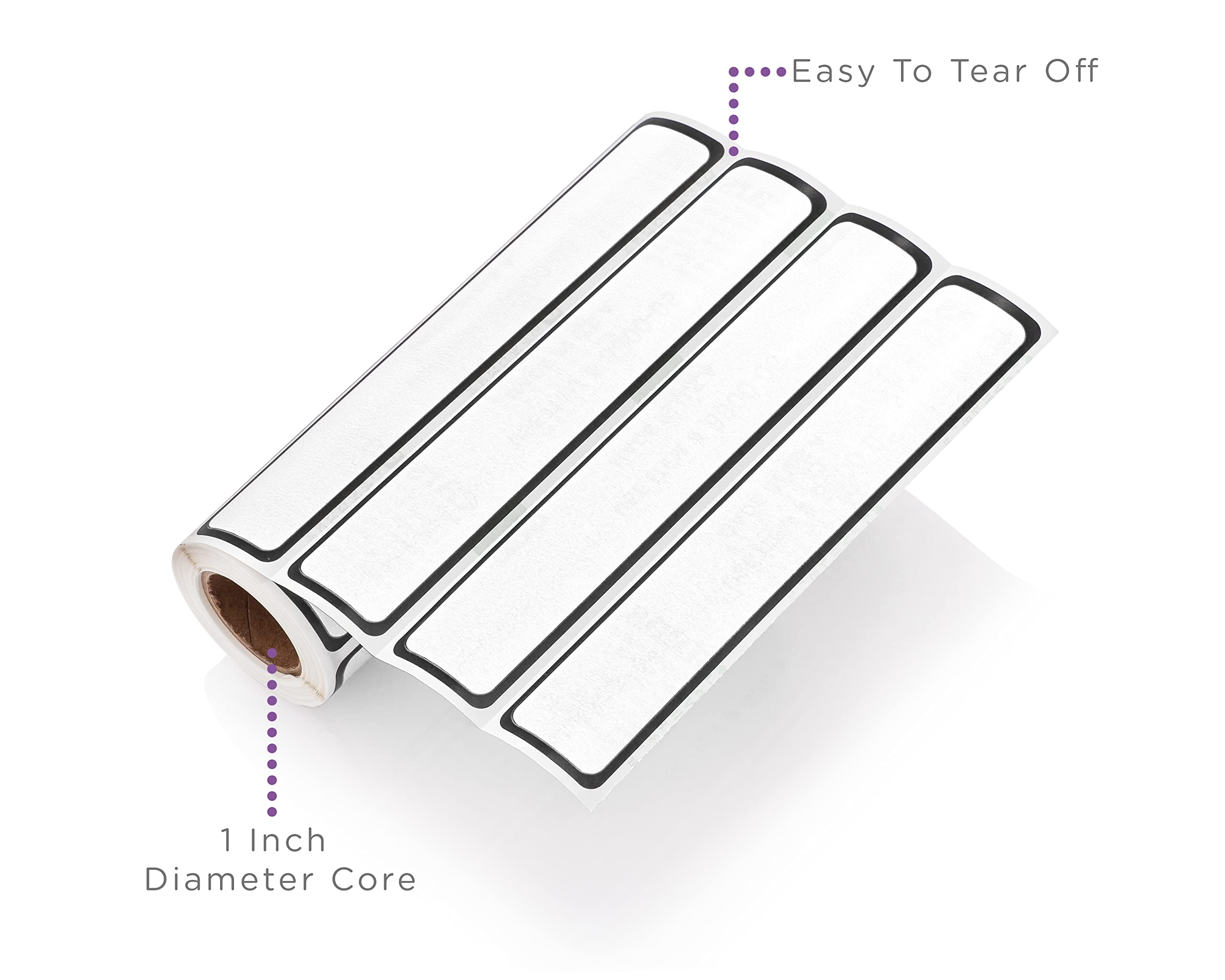 Carstens Adhesive Binder Spine Labels - 5 3/8” x 1” White Sticker Labels for 1” Ring Binders, 200 Labels per Roll (4 Pack) - Perfect for Office Organization, School Supplies & File Management
