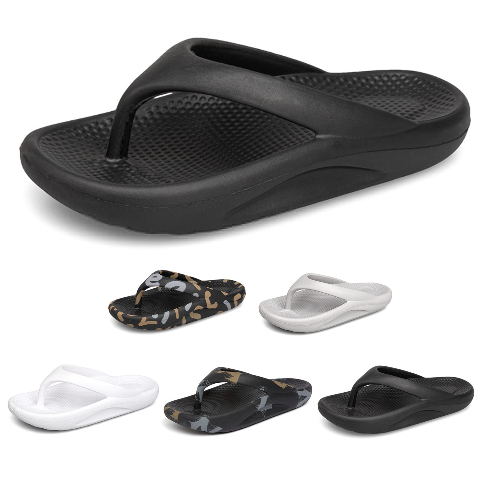 Women's & Unisex Orthotic Flip Flop Sandals with Arch Support - Soft Pillow Slides for Summer Comfort - Indoor/Outdoor Casual Shoes for Beach, Pool & Home Use