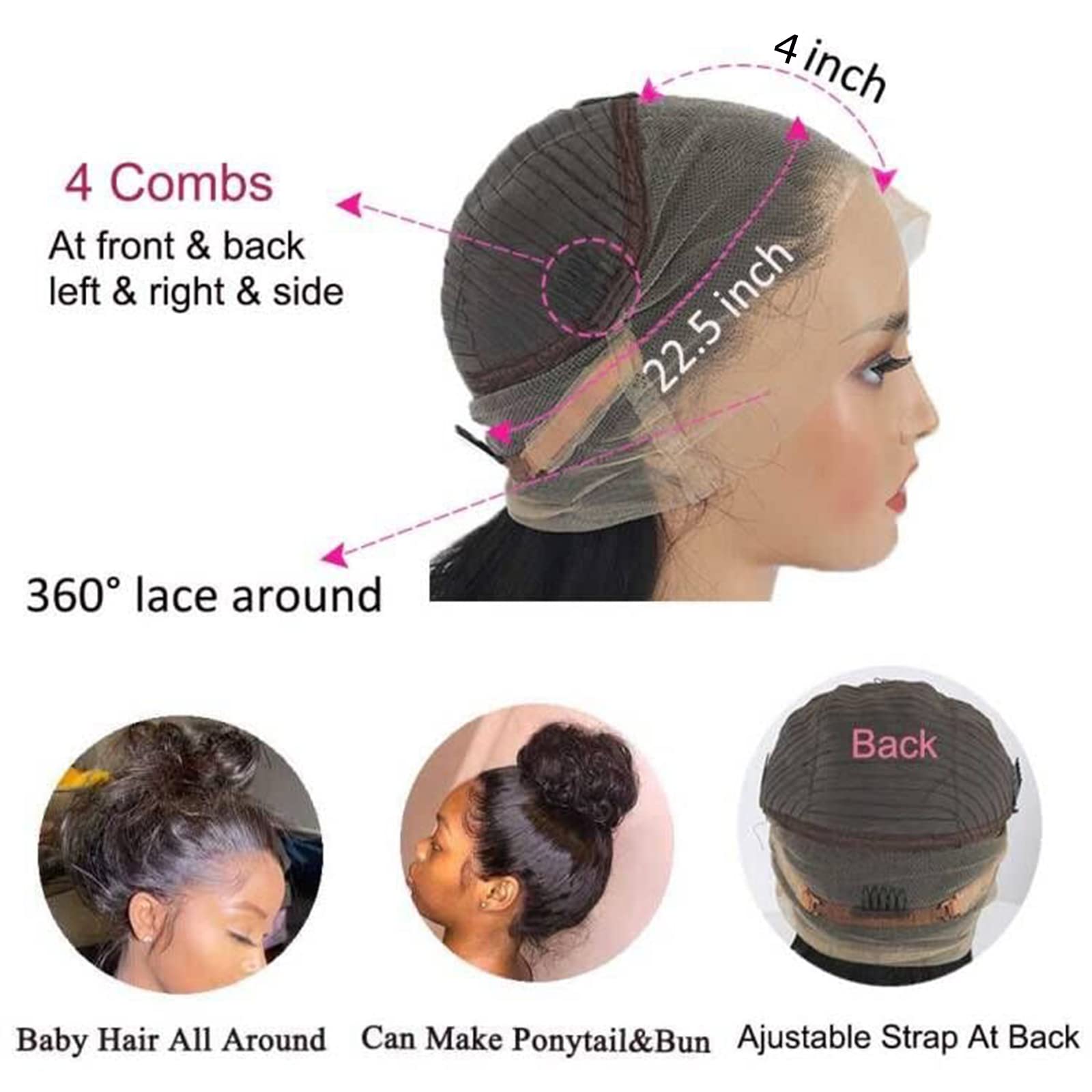 360 Full Lace Front Wigs Human Hair - Pre Plucked Body Wave 28 Inch HD Transparent Lace Wig for Black Women | Natural Hairline | Perfect for Daily Wear, Parties & Special Occasions