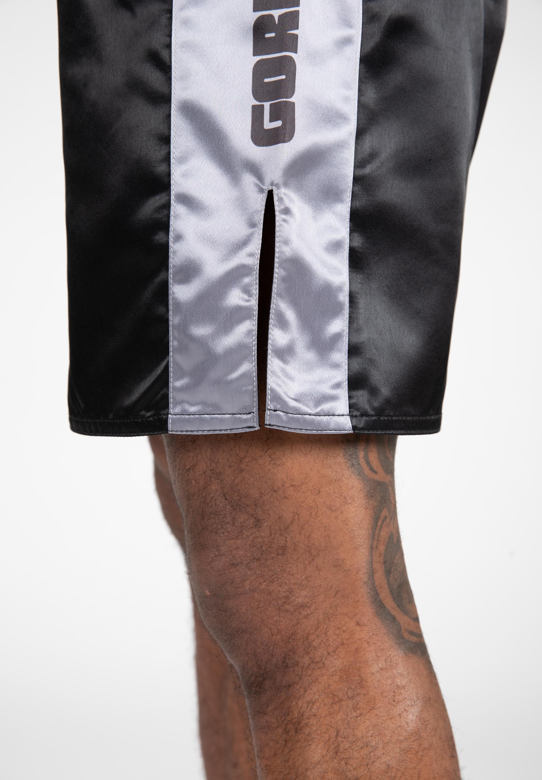 Hornell Unisex Boxing Shorts - Black & Gray for Men & Women | Training, MMA, Gym Workout & Fitness Apparel