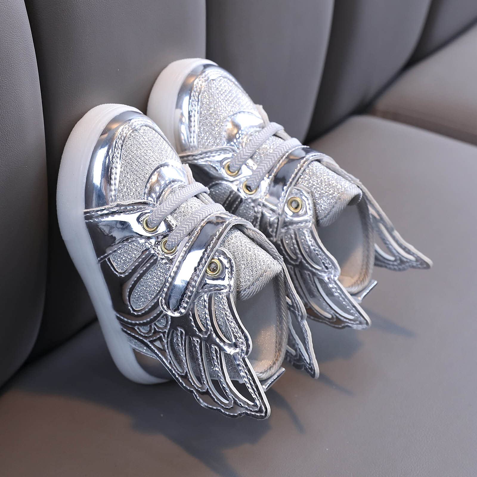 LED Light Up Sneakers for Toddlers - Girls Bling Slip-On Shoes for Play & Sports