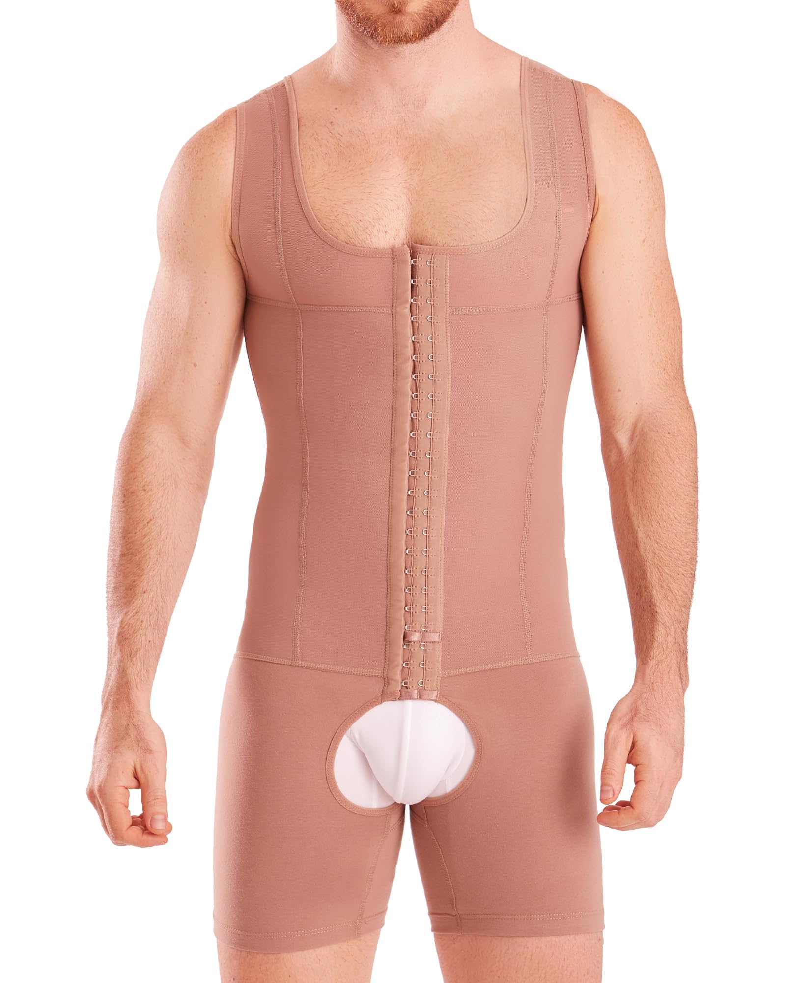 SHAPE CONCEPT Men's Shapewear 361 Colombian Faja for Men - Stomach Compression Girdle with Hooks & Abdomen Control - Slimming Underwear for Workout, Post-Surgery & Everyday Wear
