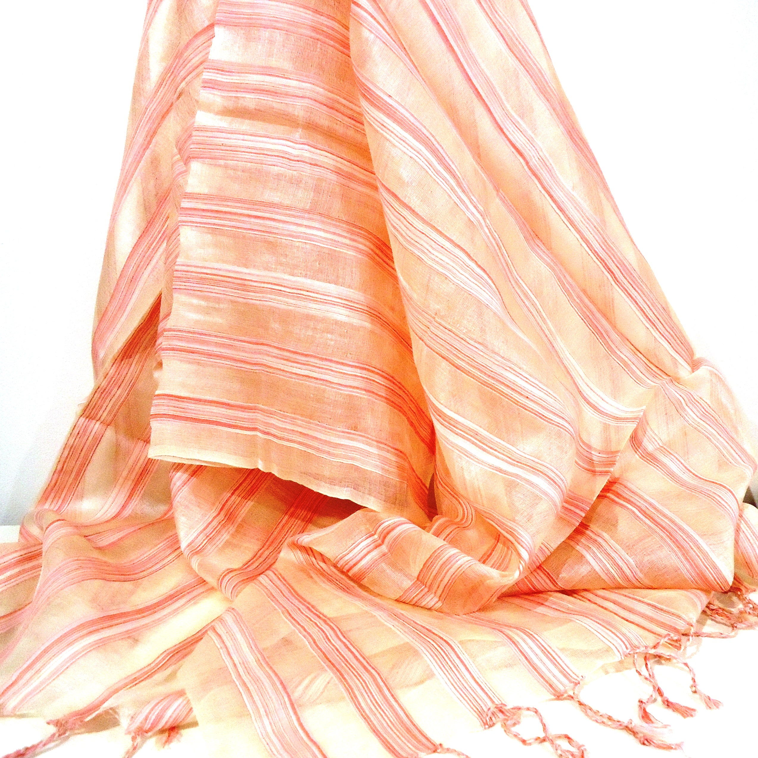 Elegant Pink Striped Stole - Soft & Lightweight Scarf for Women - Perfect for Winter, Parties & Special Occasions