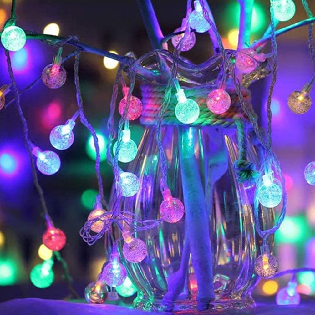 16 Color Changing LED Bubble String Lights - 50 Crystal Ball Fairy Lights with Remote Control for Outdoor & Indoor Decor - Perfect for Christmas, Wedding, Party, Garden, and Home Decoration (8M/26ft, Battery Operated)
