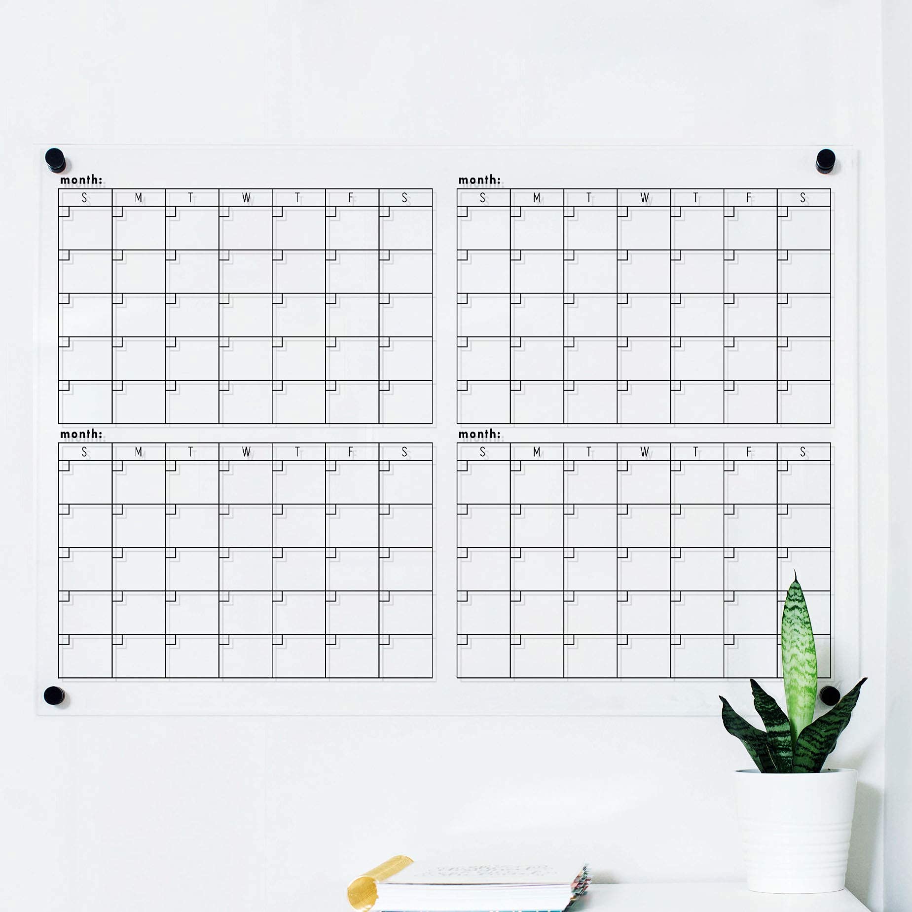 2024 Quarterly Calendar - 26x38 Large Acrylic Wall Calendar for 4 Months | Perfect for Office, Classroom & Home Organization | Dry Erase Surface for Easy Planning