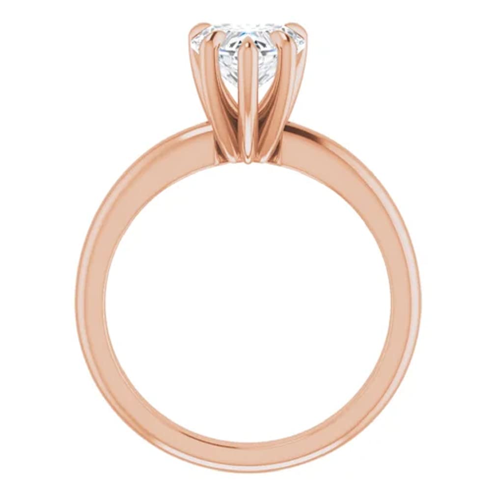 10K Solid Rose Gold Handmade Engagement Ring - 1.0 CT Heart Cut Moissanite Diamond Solitaire Wedding Band for Women | Perfect for Proposals, Anniversaries & Bridal Jewelry Gifts