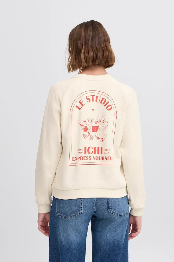 Marrot Sweatshirt for Women - Soft Cotton Pullover Hoodie in Birch Color | Casual Loungewear, Streetwear Fashion & Cozy Winter Outfits