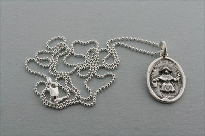 St. Christopher Atocha Pendant on 55cm Ball Chain - Religious Jewelry for Protection & Travel Blessings