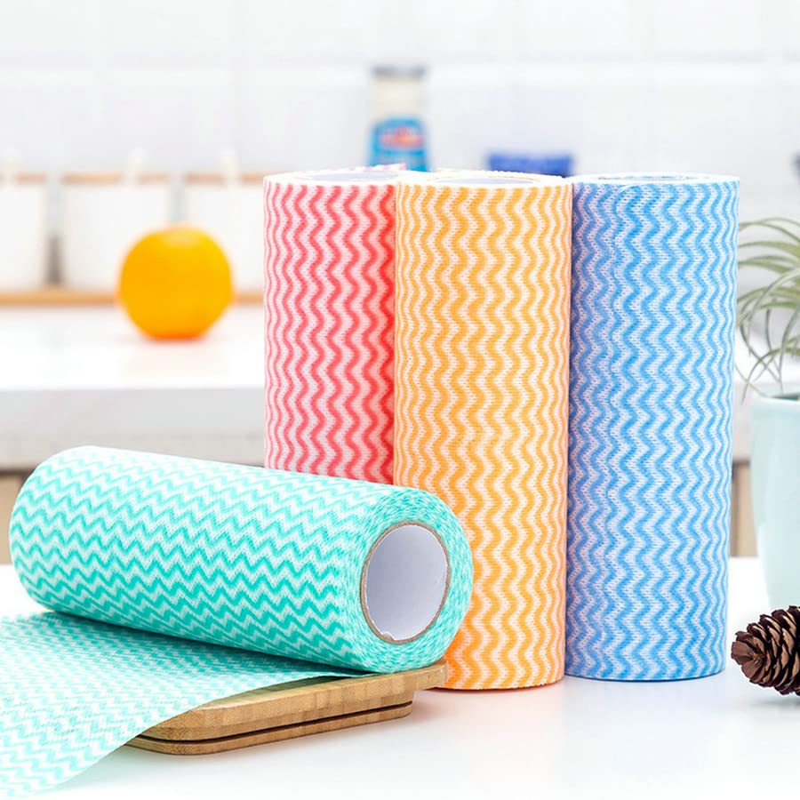 50PCS Reusable Kitchen Cleaning Rags - Scouring Pads for Dishes & Countertops