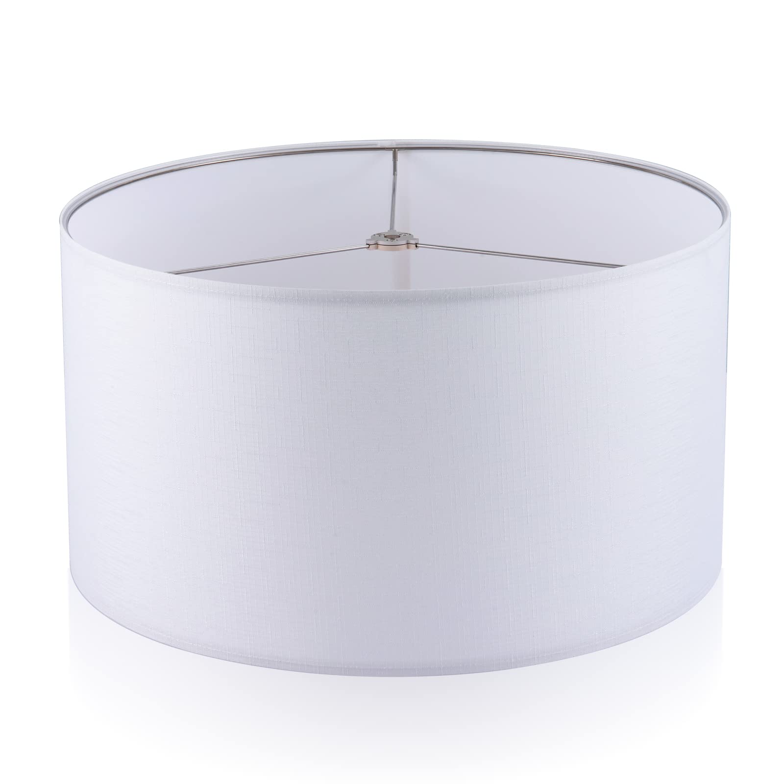 Wellmet 18x18x12 Inch DIY Fabric Drum Lampshade - Classic Modern White Lamp Shade with Spider Fitter for Table Lamp, Bedside Lamp & Floor Lamp - Perfect for Living Room, Bedroom and Office Lighting Decor