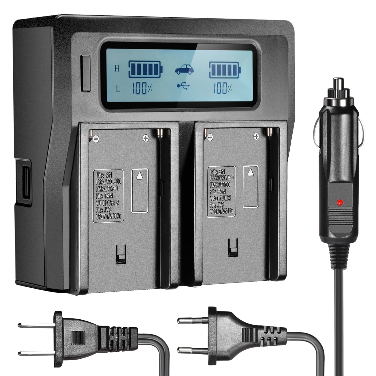 NEEWER Dual Channel Battery Charger for Sony NP-F550 NP-F570 NP-F750 Camcorder Batteries - Fast Charging for Sony Handycam, DSLR & Mirrorless Cameras - Perfect for Travel, Vlogging & Professional Photography