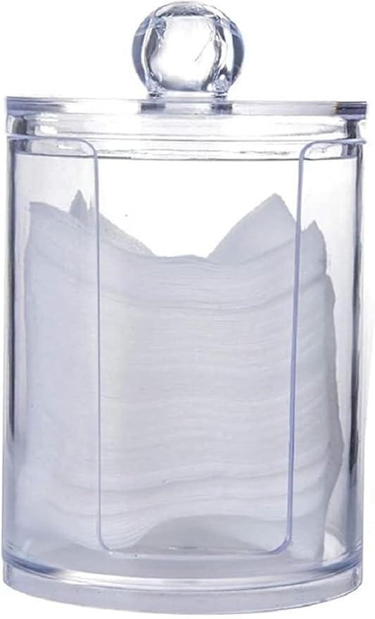 Vroxy Clear Acrylic Cosmetic Cotton Storage Box - Makeup Remover Cotton Pad Dispenser Holder for Bathroom, Vanity & Dressing Table | Organize Beauty Essentials & Skincare Products (1 Piece) - Perfect for Daily Makeup Routine & Spa Nights