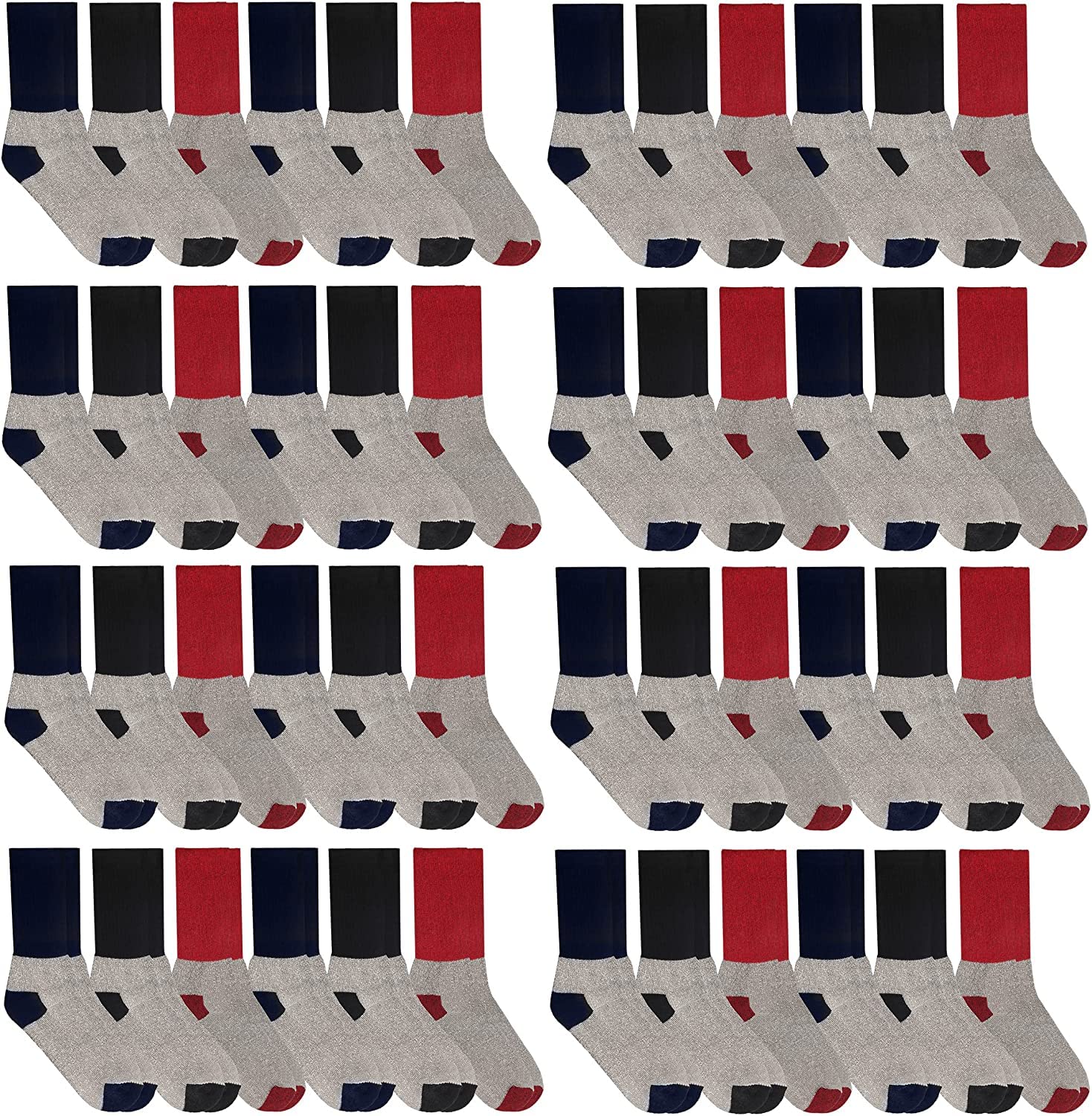 Yacht & Smith Men's Cotton Thermal Crew Socks for Cold Weather - Warm Winter Boot Socks (Size 8-12) - Perfect for Outdoor Activities, Hiking, and Snow Sports