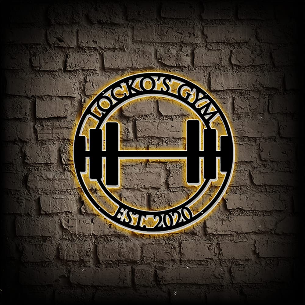 Custom Powerlifting Gym Metal Sign - Personalized Gym Name & CrossFit Wall Art - Weightlifting Decor for Fitness Room & Home Gym - Perfect for CrossFit Studios, Weight Rooms & Man Caves