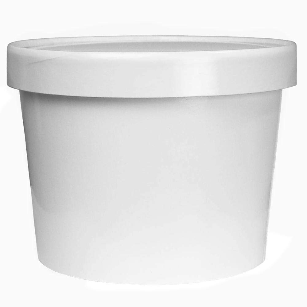 250-Count 64 oz Paper Non-vented Lids for To-Go Containers | Heavy Duty Glossy Finish | Perfect for Frozen Desserts, Ice Cream, Milkshakes & Takeout Food Storage