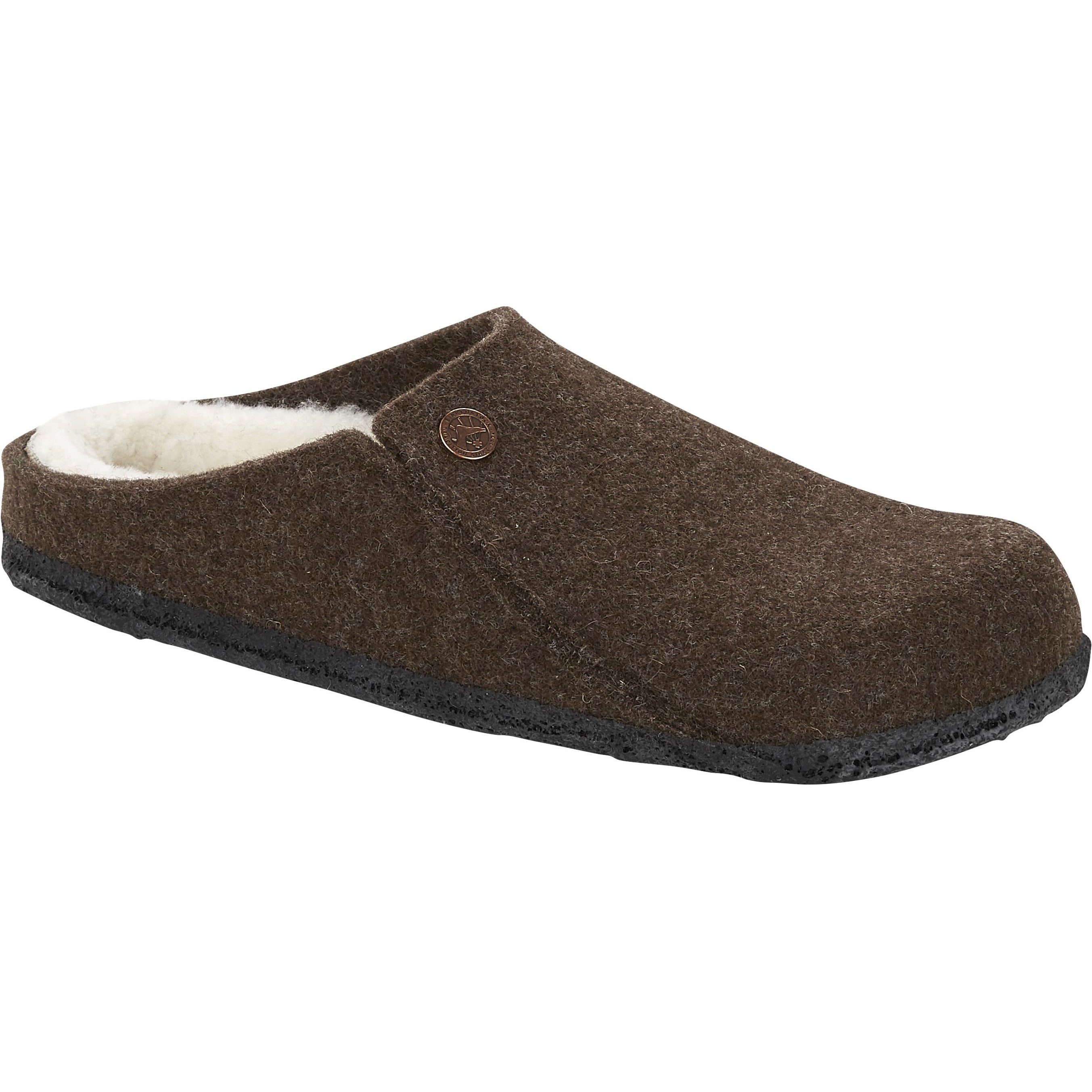 Birkenstock Men's Zermatt Shearling Wool Felt Slippers - Mocha Brown Comfort House Shoes for Winter & Indoor Relaxation