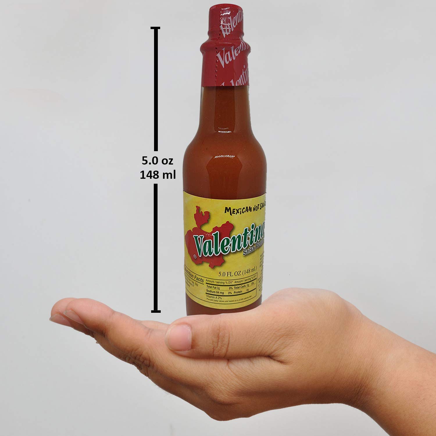 Valentina Salsa Picante Hot Sauce - Authentic Mexican Red Pepper Spice Mix - 5oz (148ml) Bottle - Perfect for Chips, Tacos, Burgers & Mexican Cuisine - Adds Flavor to Snacks, Fast Food & Home Cooking