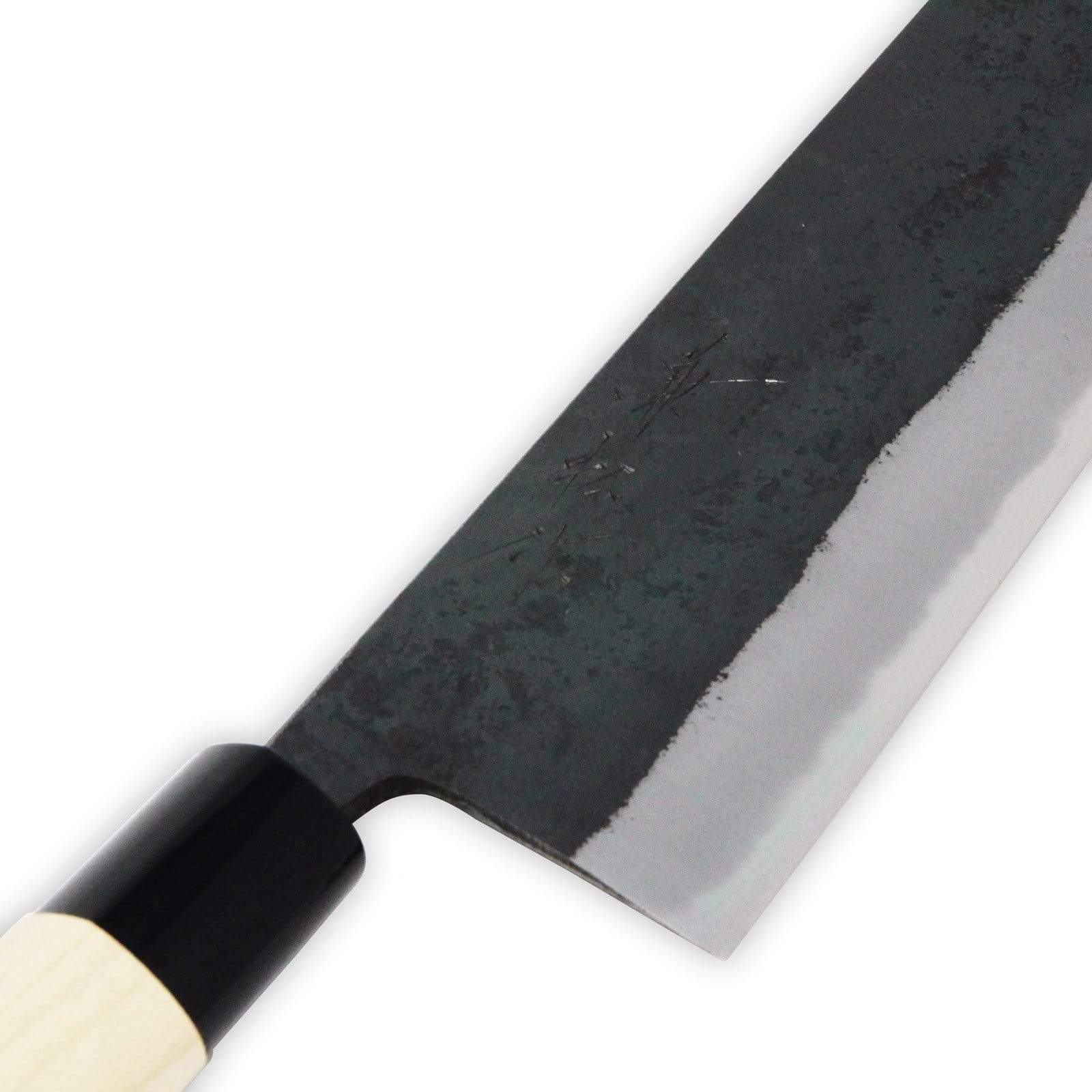 Premium Japanese Carbon Steel Nakiri Knife 165mm - Shirogami White Steel Blade for Professional Chefs & Home Cooking - Perfect for Chopping Vegetables, Herbs & Sushi Prep