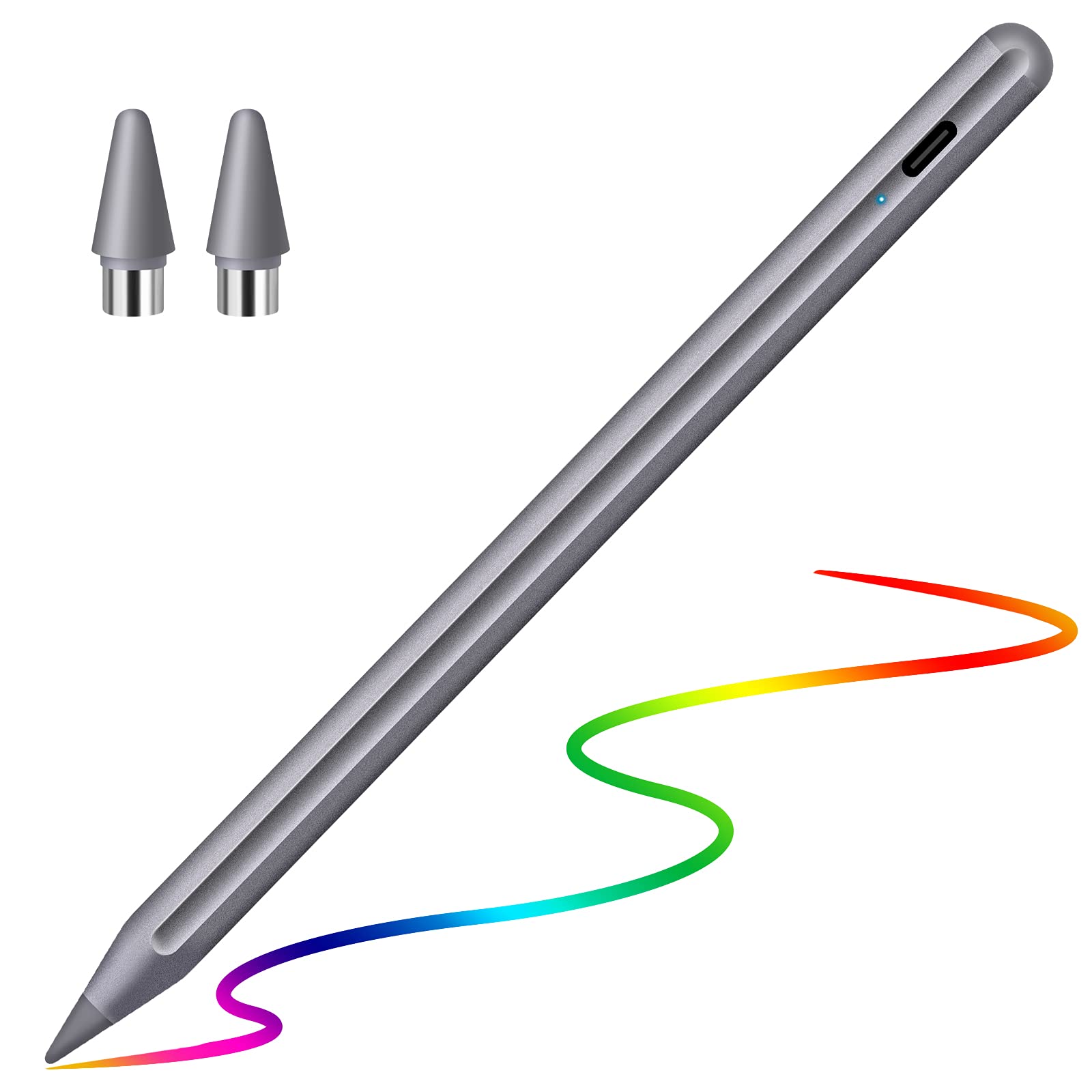 Granarbol Rechargeable Stylus Pen for iPad - Fine Point Active Pencil Compatible with iPad Pro/Mini/Air & iPhone - Perfect for Drawing, Note-Taking & Touch Screen Devices
