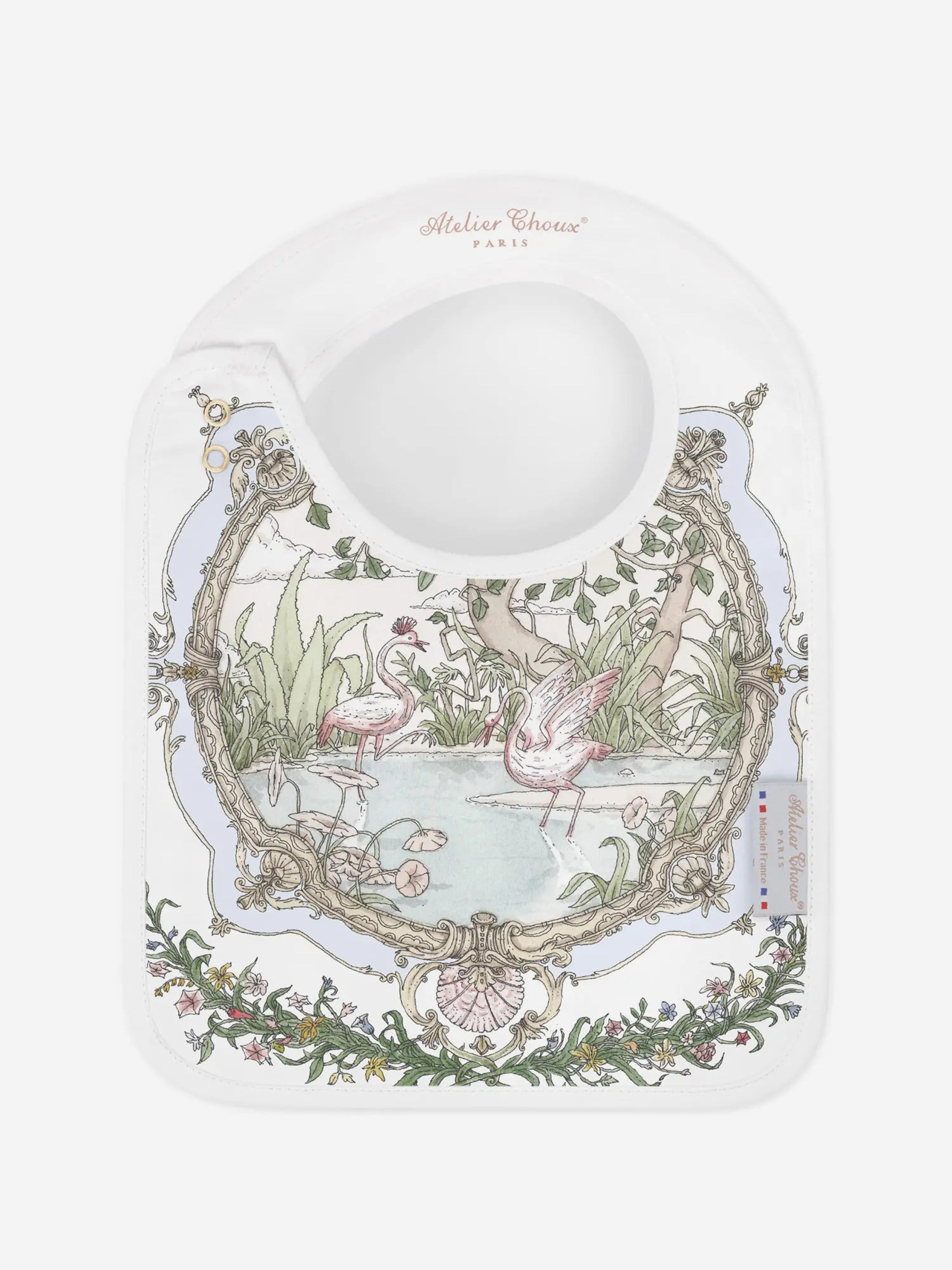 Atelier Choux Baby Tapestry - Original Carré & Satin Bib Set in Multicolor | Luxury Baby Shower Gift & Nursery Decor
