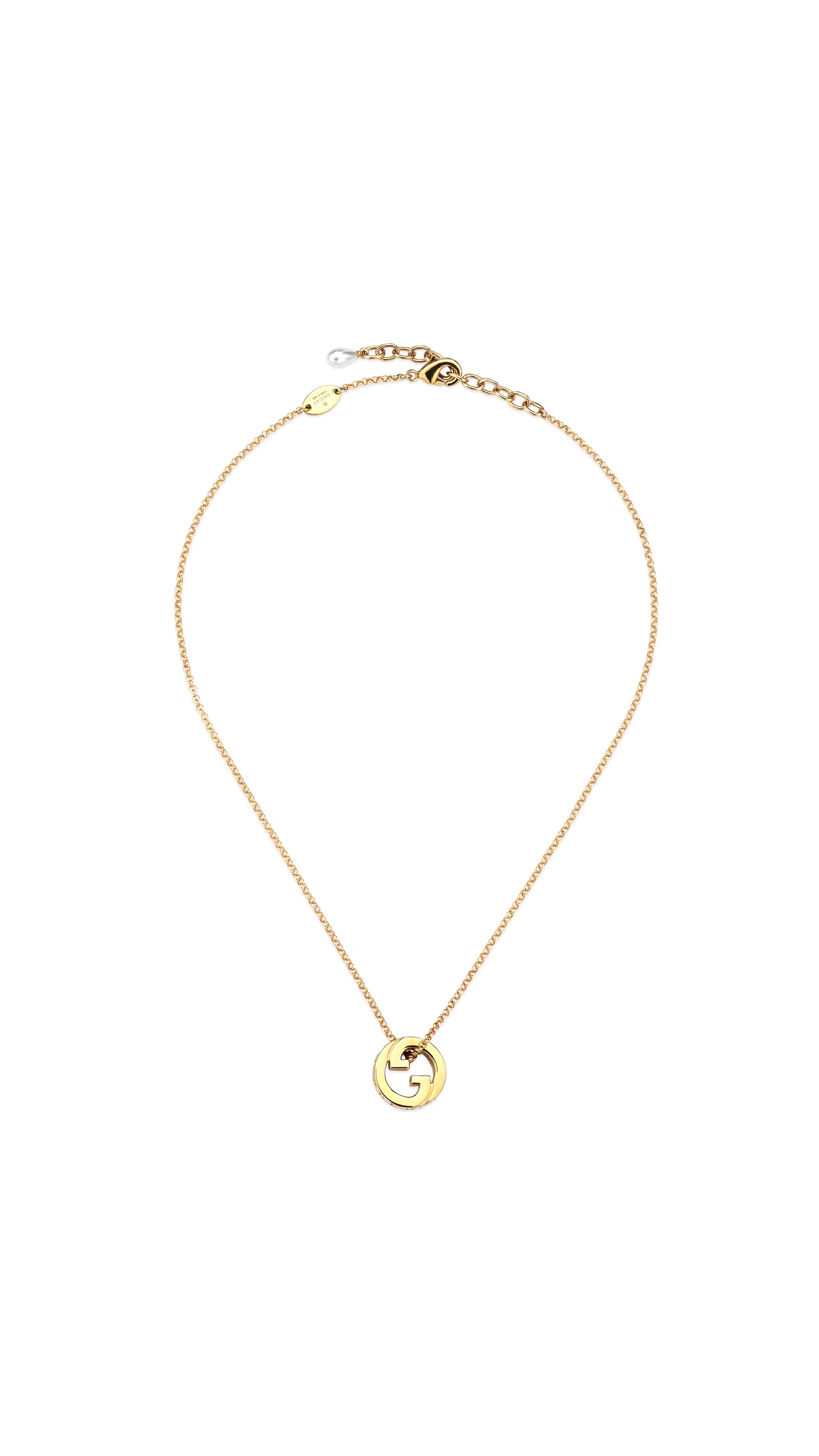 Gg Blondie Crystal Pendant Necklace in Gold - Elegant Jewelry for Women, Perfect for Parties, Weddings & Special Occasions