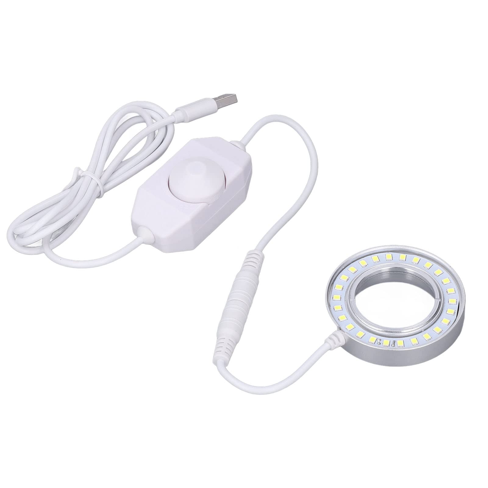 Adjustable LED Ring Light for Microscope - Spiral Buckle Design for Lab & Hobby Use