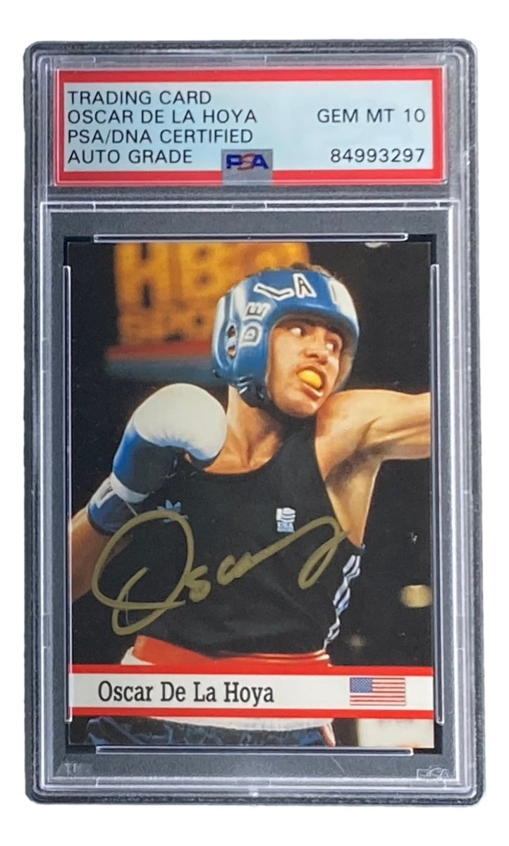 Oscar De La Renta Signed 1993 Fax Pax #29 Rookie Card PSA/DNA Gem Mint 10 - Authentic Autographed Collectible for Boxing Memorabilia Fans & Sports Card Investors