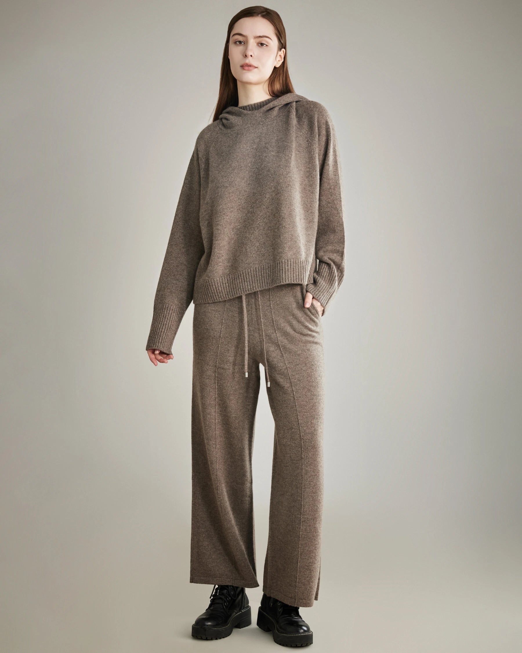 Women's Soft Cashmere Hooded Sweater - Cozy Winter Pullover for Lounge, Travel & Casual Outfits