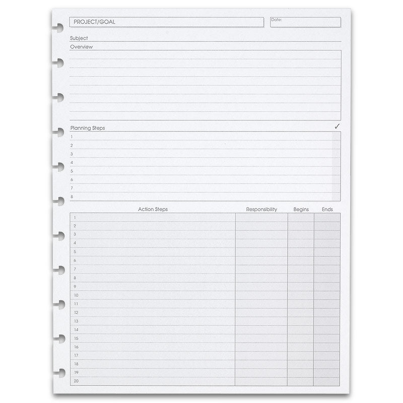 Circa Project Planner Discbound Refill - 100 Sheets of Premium Paper for Office & School Organization | Perfect for Meeting Notes, Task Lists & Daily Planning
