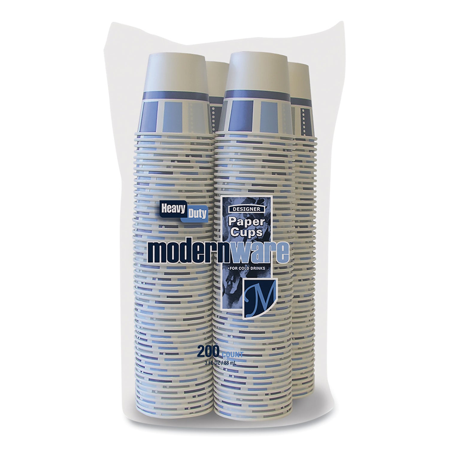 AJM Packaging Heavy Duty 3 oz Paper Cold Cups - Modernware Design, 2400 Count Bulk Pack - Perfect for Coffee Shops, Restaurants & Catering Events