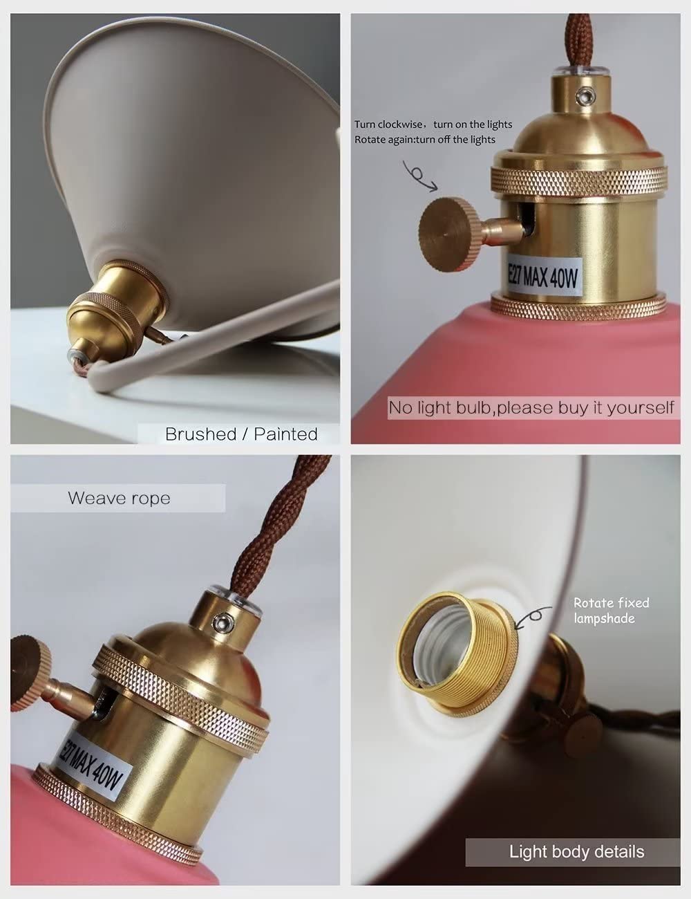 White Plug-in Wall Sconces Set of 2 - Modern Bedroom Wall Lights with E26 Edison Brass Lamp Holder & Frosted Glass Shade - Plug-in Cord Included - Perfect for Bedroom, Living Room, or Hallway Lighting