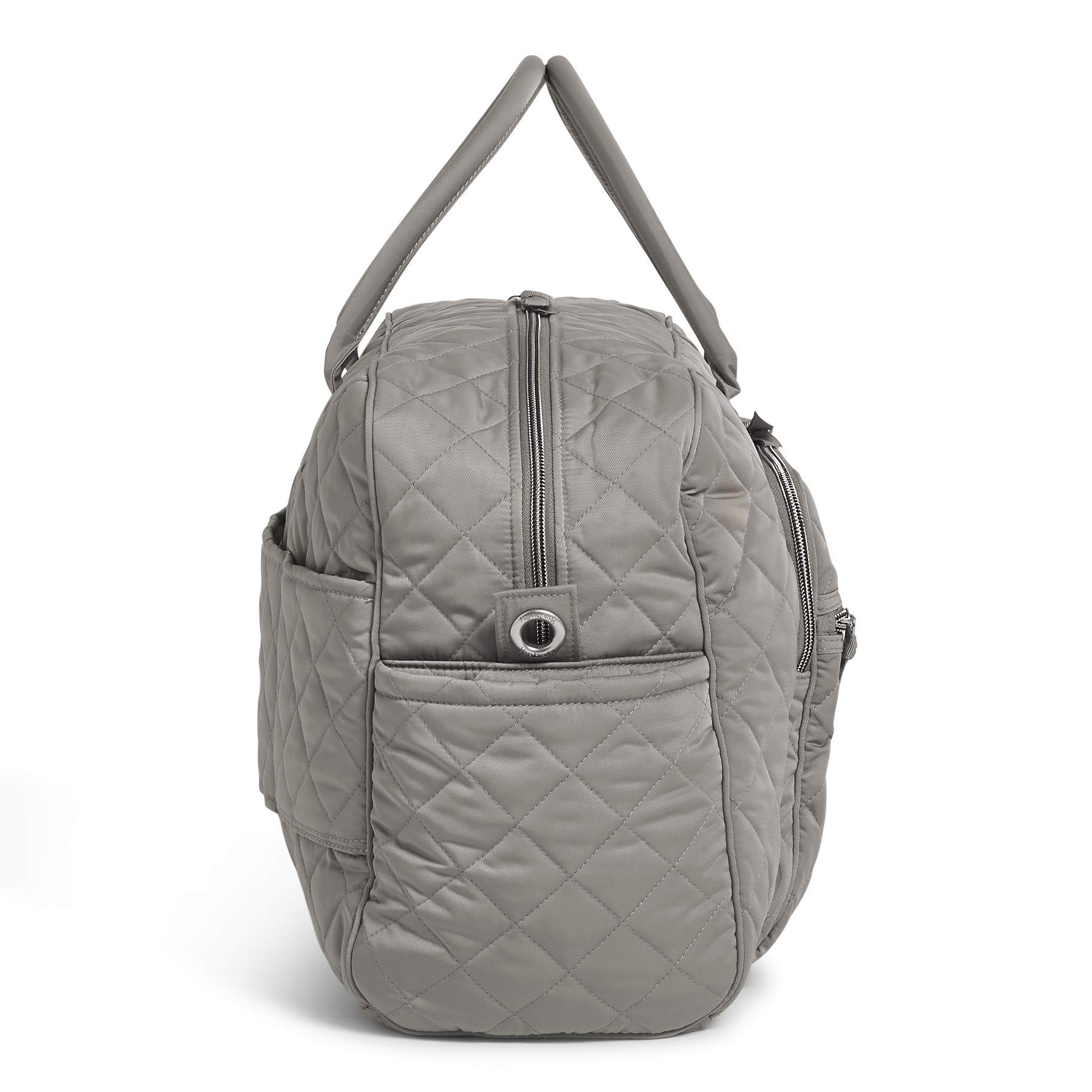 Vera Bradley Women's Performance Twill Weekender Travel Bag - Lightweight Carry-On Overnight Bag for Women, Tranquil Gray, Perfect for Weekend Getaways & Business Trips