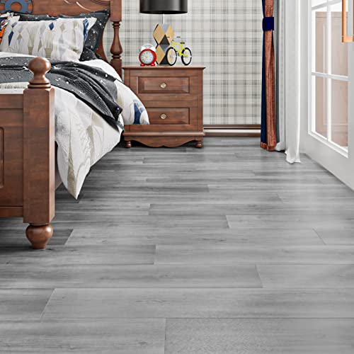 STICKEEP Wood Peel and Stick Floor Tile - 6x36 Inch Waterproof Vinyl Flooring Planks - Removable Self-Adhesive Tiles for Bathroom, Kitchen, Bedroom, Camper Walls (16 Pack) - Easy DIY Home Renovation & RV Flooring Upgrade