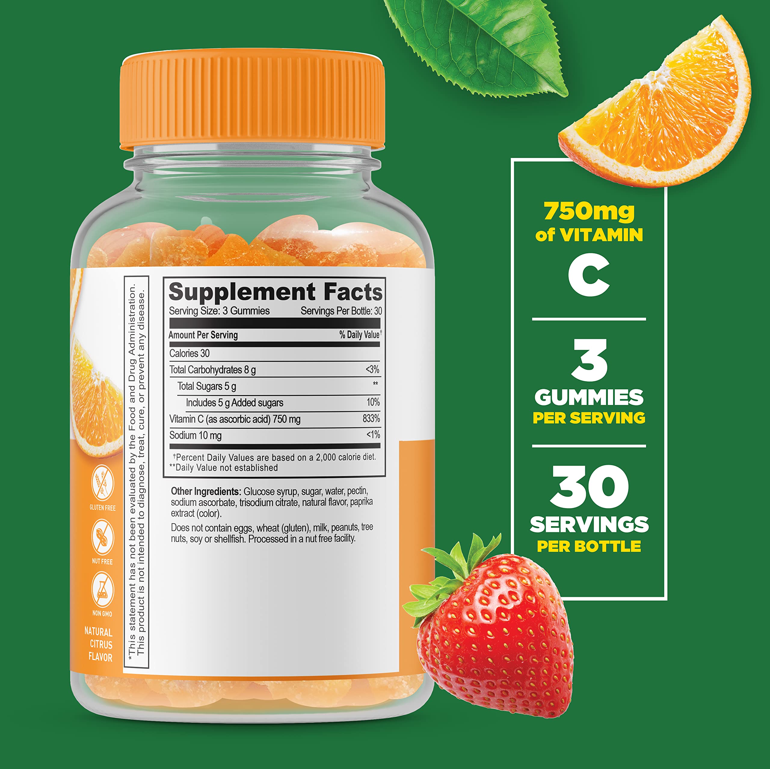 Lifeable Garlic 1000mg + Vitamin C 750mg Gummies Bundle - Immune Support Supplement, Gluten Free, Non-GMO, 180 Chewable Gummies for Adults & Kids - Great Tasting Daily Vitamin for Cold Season & Wellness