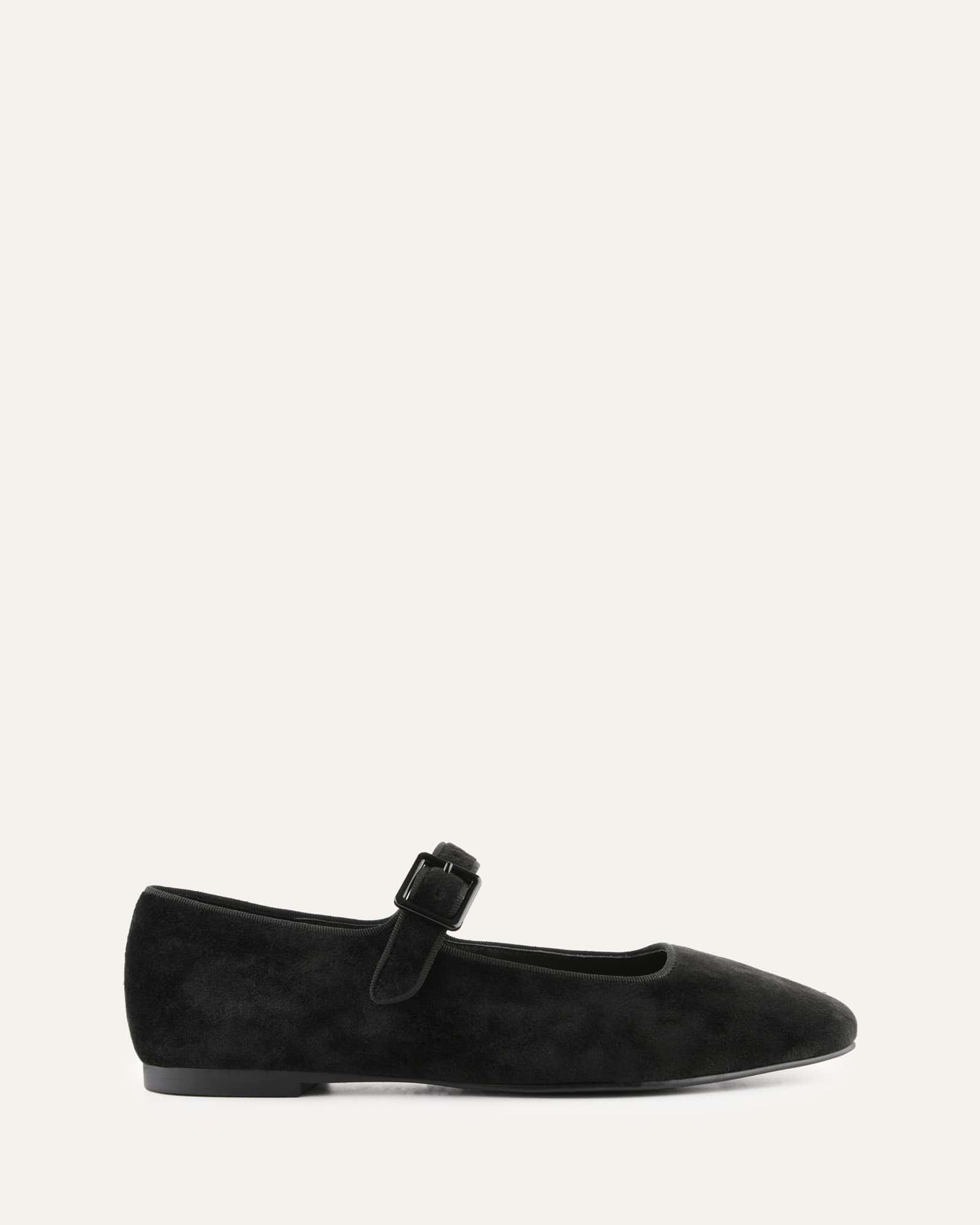 SERAFINA Women's Black Velvet Casual Flats - Comfortable Slip-On Loafers for Work, Office, and Everyday Wear