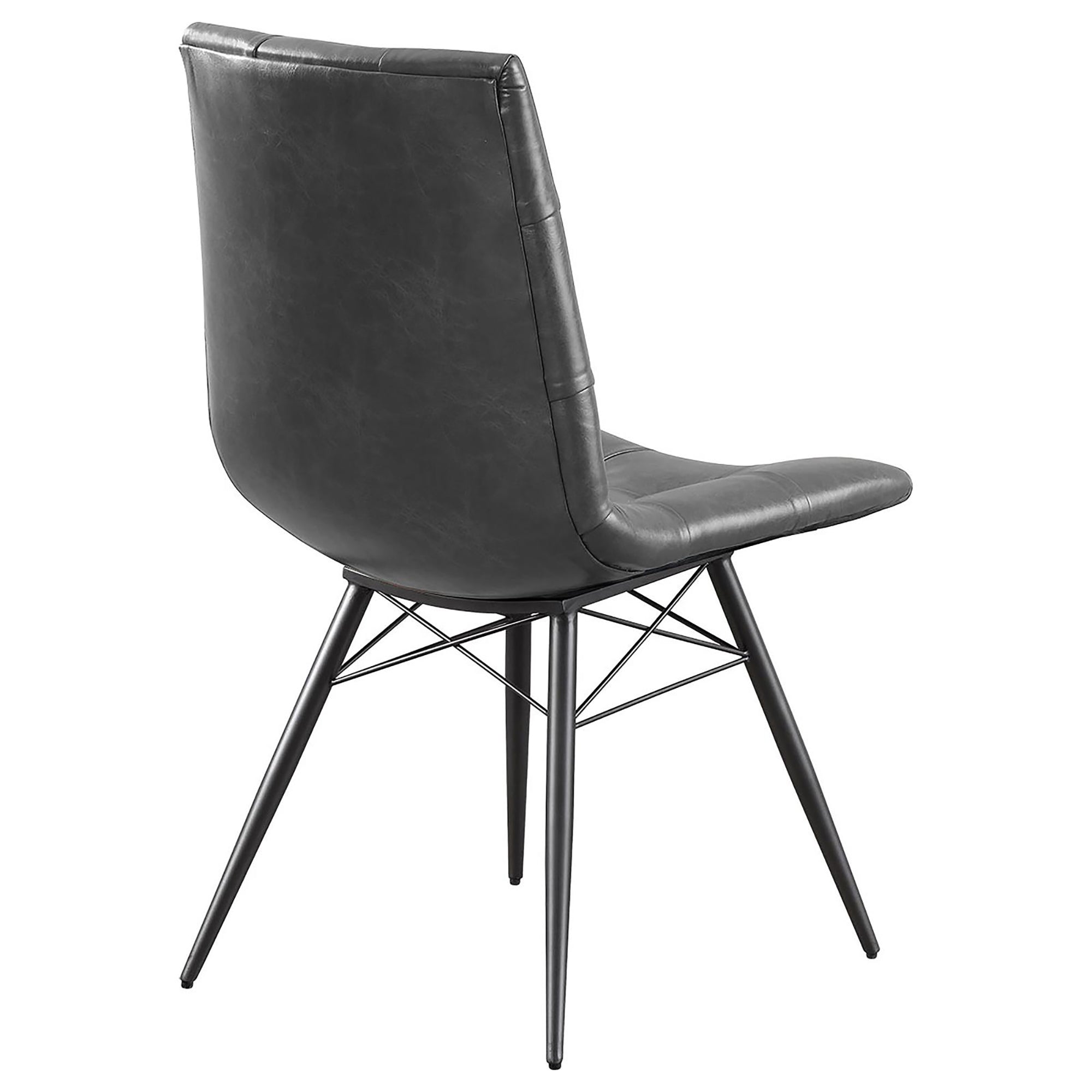 Charcoal & Gunmetal Tufted Back Dining Chairs Set of 4 - Modern Upholstered Kitchen Chairs for Dining Room, Kitchen Island & Breakfast Nook