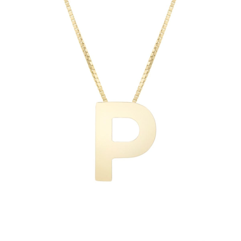 14K Gold Block Letter Initial Necklace - Personalized Monogram Pendant for Women - Perfect for Birthdays, Anniversaries & Gifts