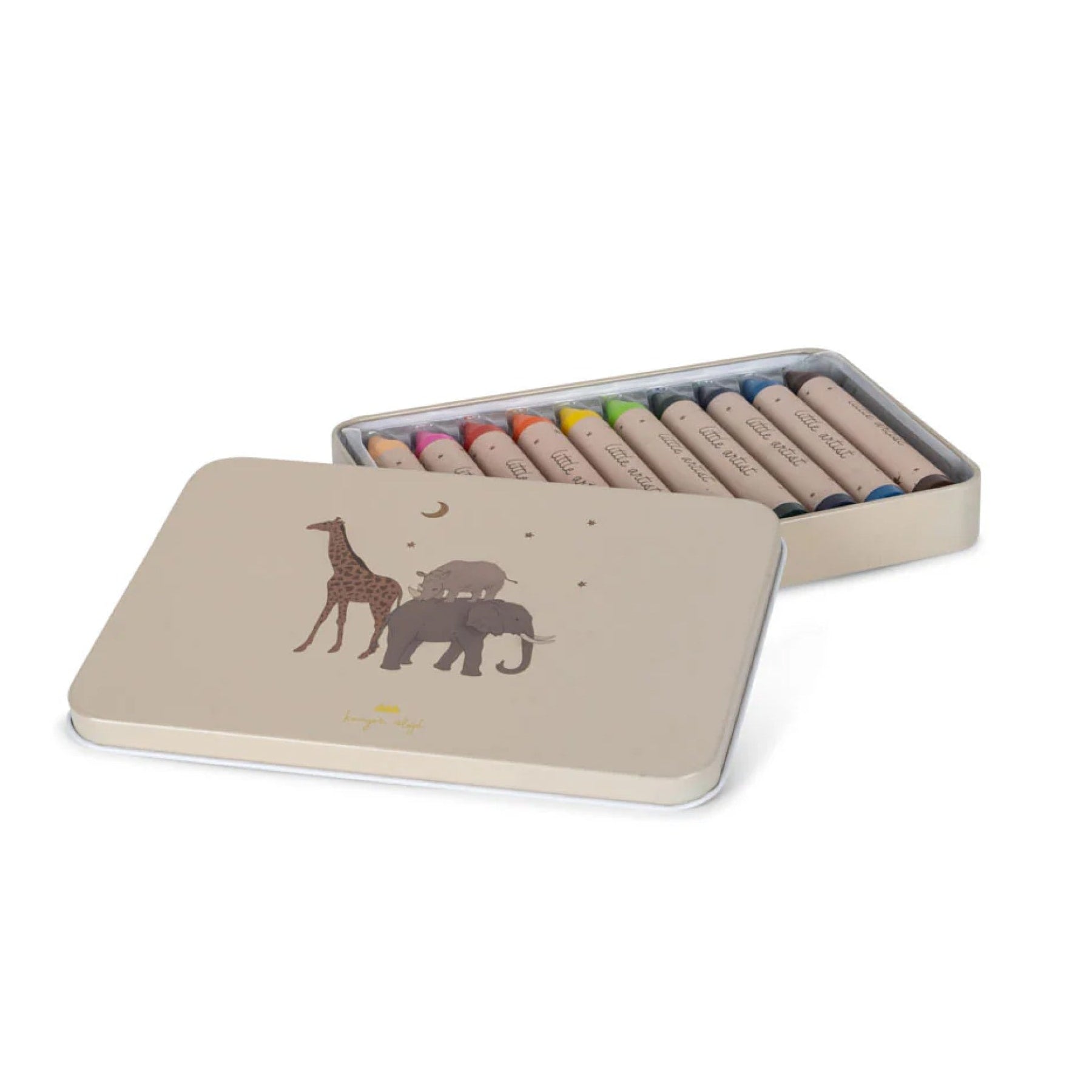 **KONGES SLØJD Beeswax Crayons - 10-Piece Safari Set for Kids | Non-Toxic, Eco-Friendly Art Supplies for Drawing & Coloring | Perfect for Home, School & Travel**
