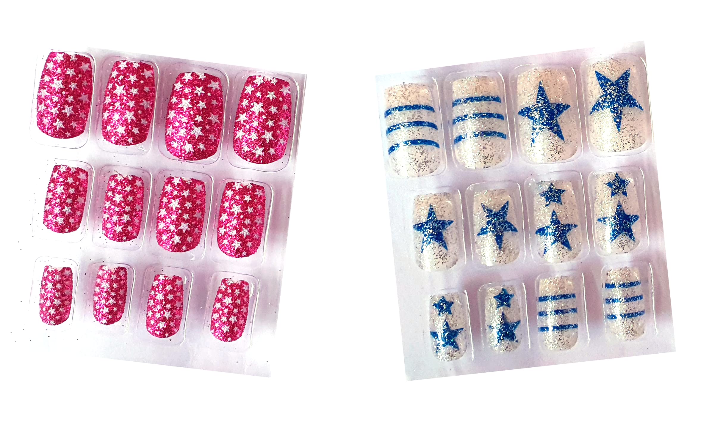 TopFinder® 12-Piece Reusable Fake Nails Kit with Glue - Maple Leaf Sparkle Acrylic Nail Art for Women, Girls & Kids | Professional Manicure Set for Parties, Weddings & Special Occasions (Random Colors)