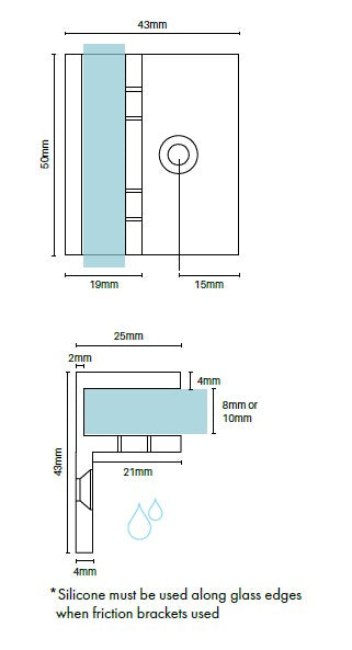 Frameless Glass Shower Screen Offset Wall Bracket - Matt White Finish | Heavy Duty Support for Modern Bathroom & Walk-in Shower Enclosures