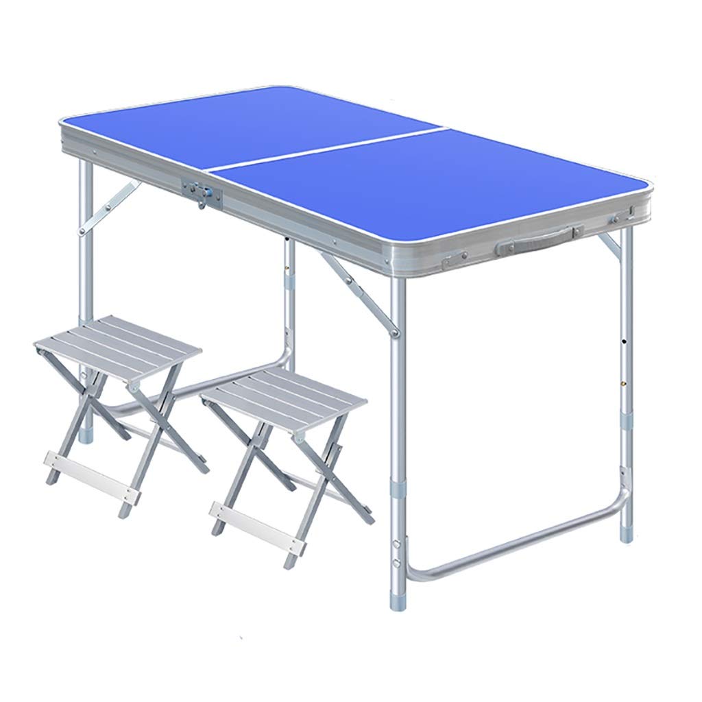 Portable Folding Table and Chair Set - Lightweight Outdoor Picnic Table, Compact Home Dining Set, Study Desk for Small Spaces (1 Table + 2 Chairs) - Perfect for Camping, Backyard BBQs, and Apartment Living