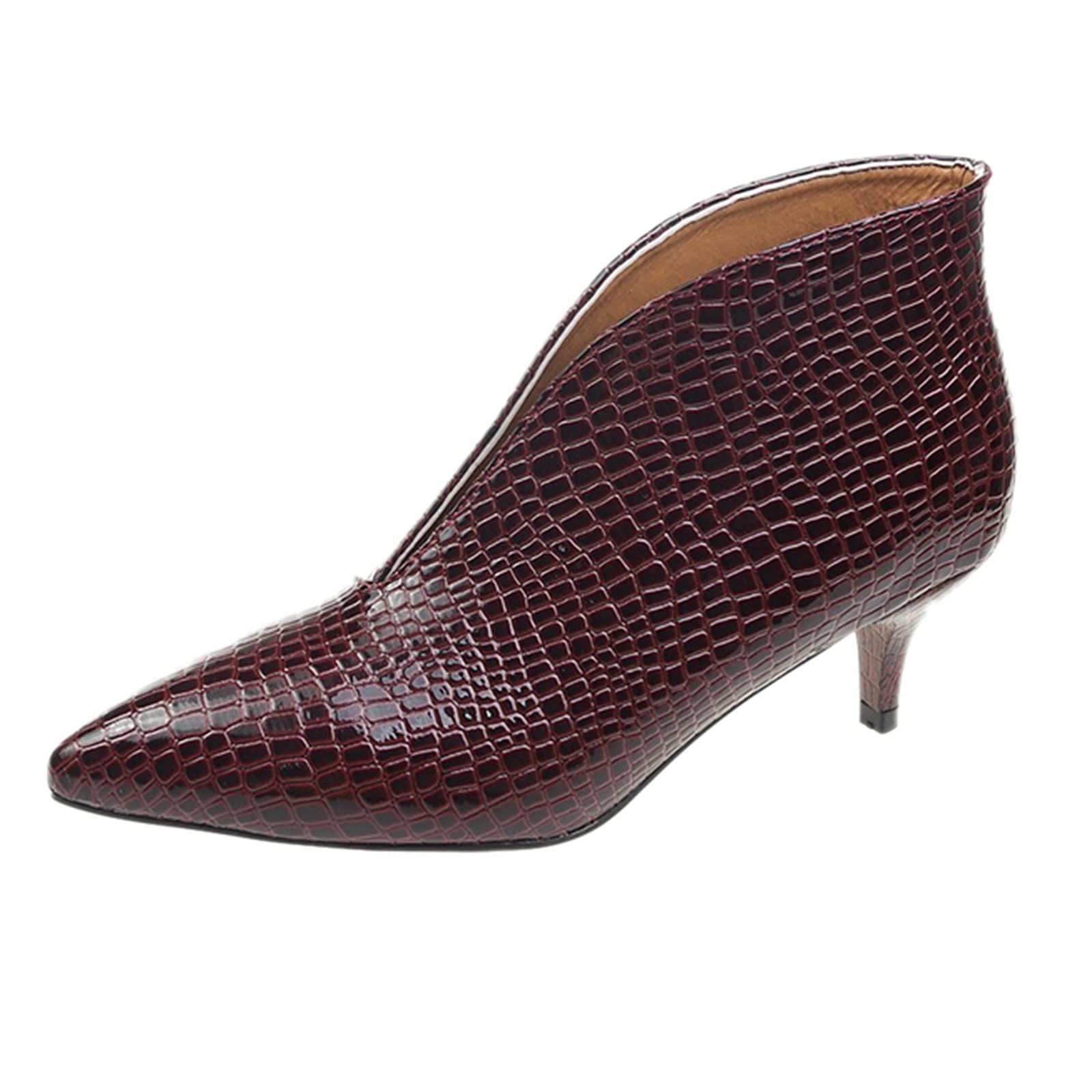 Stylish Women's Ankle Boots - Retro Stiletto Heels with Breathable Design & Side Zipper - Comfortable High Heel Shoes with Cushioned Insoles - Perfect for Office, Party & Night Out