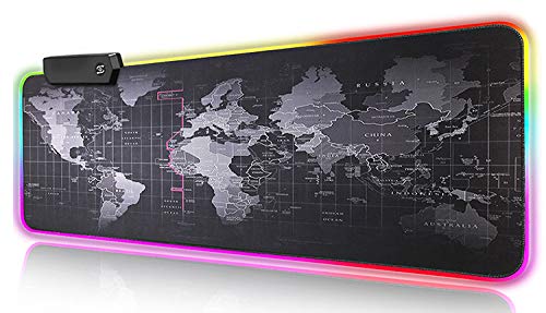 RGB Gaming Mouse Pad - Large Extended LED Mouse Mat with 7 Colors & 13 Lighting Modes | Non-Slip Rubber Base, Waterproof Desk Mat (31.5