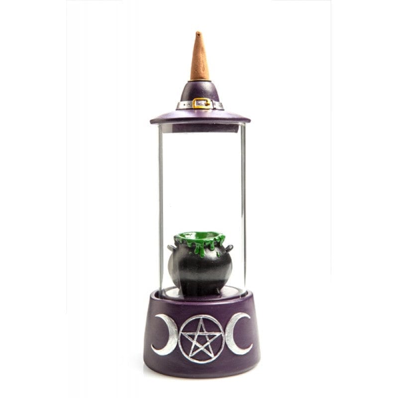 LED Backflow Incense Burner with Cauldron Glass Case - Aromatic Home Decor for Meditation, Yoga & Relaxation | Perfect Gift for Halloween, Witchy Aesthetic & Spiritual Practices