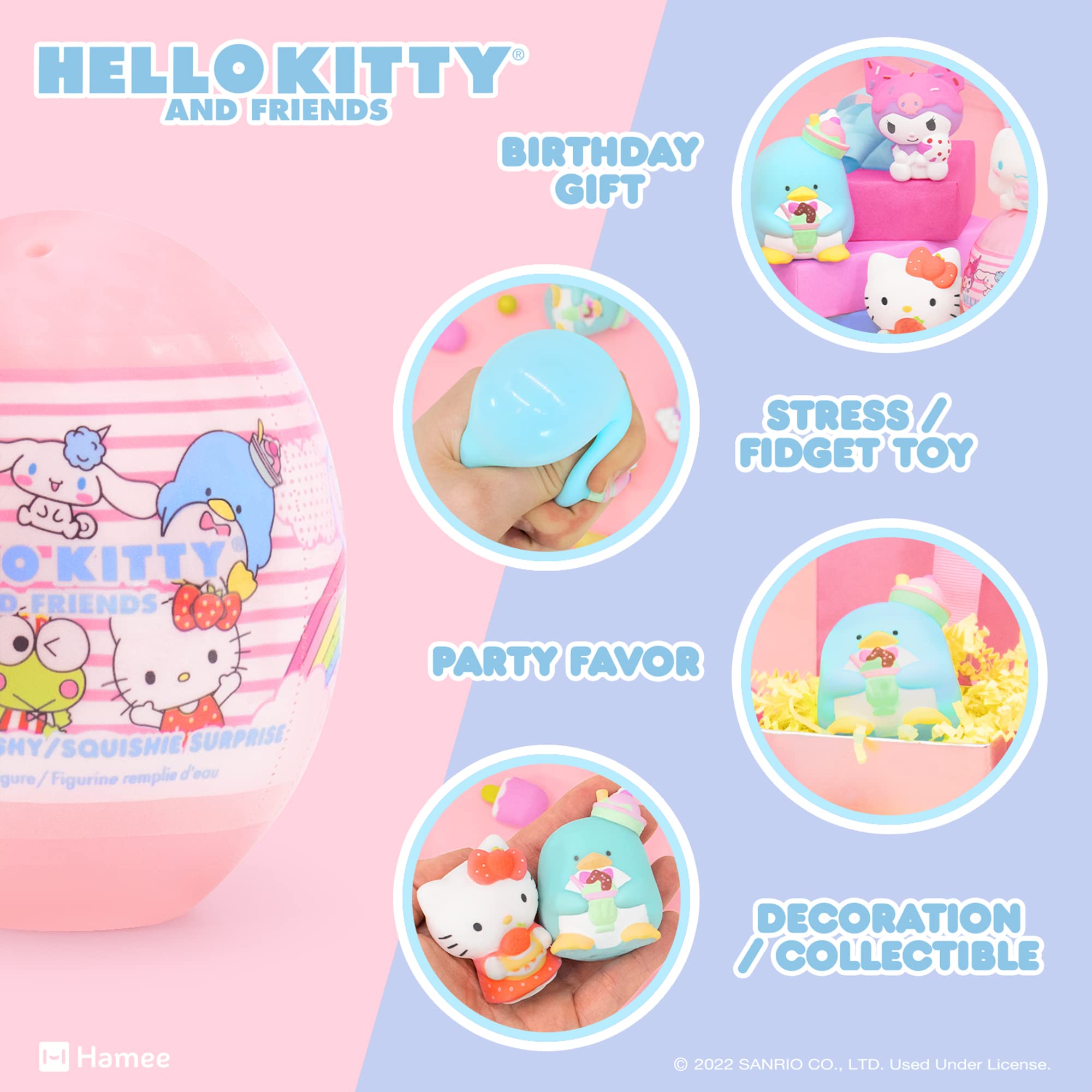 Otamatone Hello Kitty Electronic Musical Instrument & Sanrio Capsule Squishy Toy Bundle - Cute Kawaii Gift for Kids & Anime Fans - Perfect for Birthday Parties, Music Play & Stress Relief