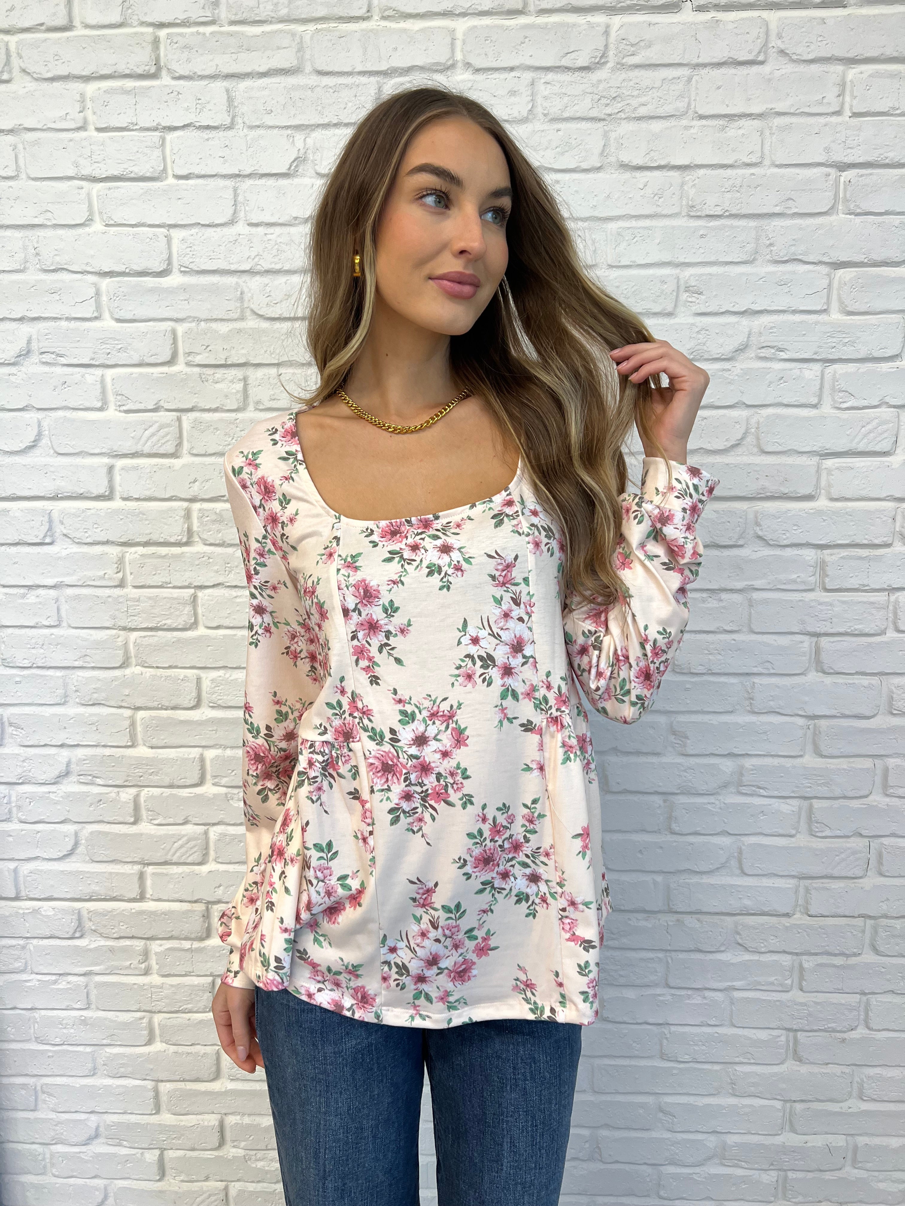 Cool to Be Kind Floral Blouse - Women's Boho Chic Floral Print Tops for Spring & Summer | Perfect for Casual Outings, Dates & Office Wear