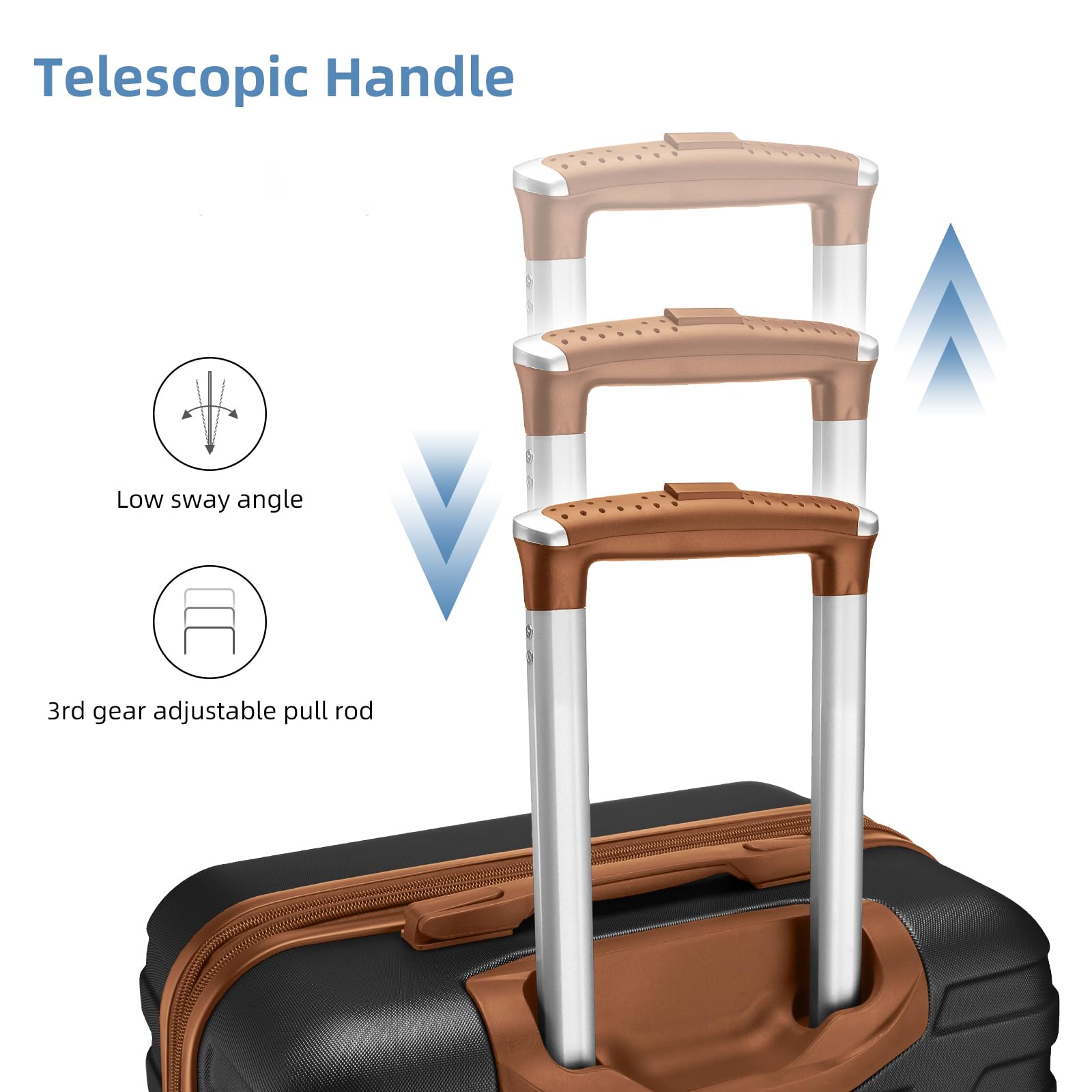Lavender 6-Piece Hardside Expandable Luggage Set with Spinner Wheels & TSA Lock - Lightweight Travel Suitcases for Women (Black) - Perfect for Family Vacations, Business Trips & International Travel